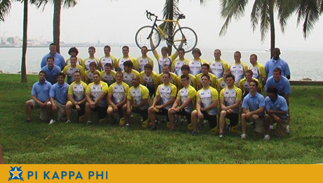 On the Road- Beta Omicron members cycle in Gear Up Florida