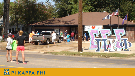 Pi Kappa Phi, Sigma Sigma Sigma sponsor benefit carwash